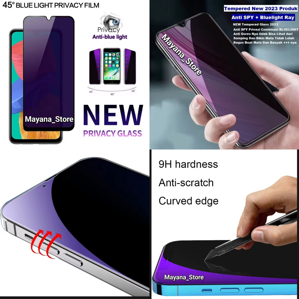 Tempered Glass A-SPY Blue Light SAMSUNG A14 A13 A12 A32 A52 A52S A72 A73 A70 A31 A51 A71 A20 A30 A30