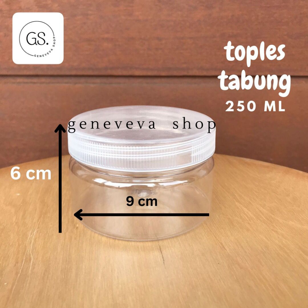 Toples tabung cylinder 250ml / toples jar plastik 250ml