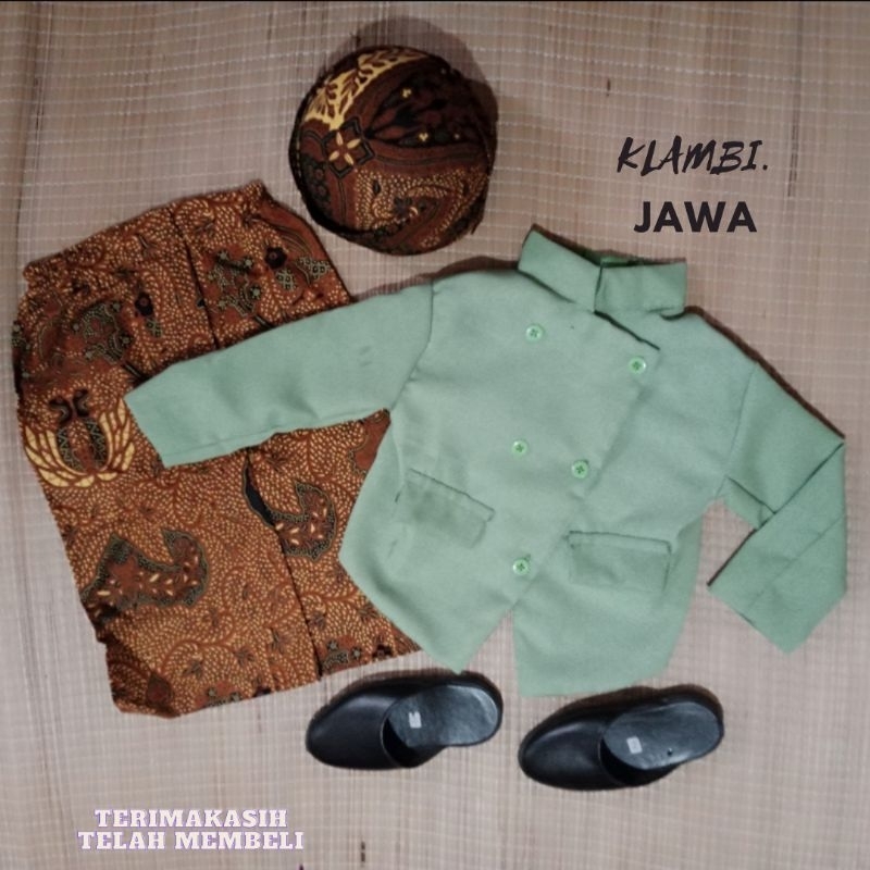 Beskap Set Anak SOLO Sage Green/Mustard/Marun/Coksu/Putih/Abu"baju sunat", "baju karnaval" "baju jaw