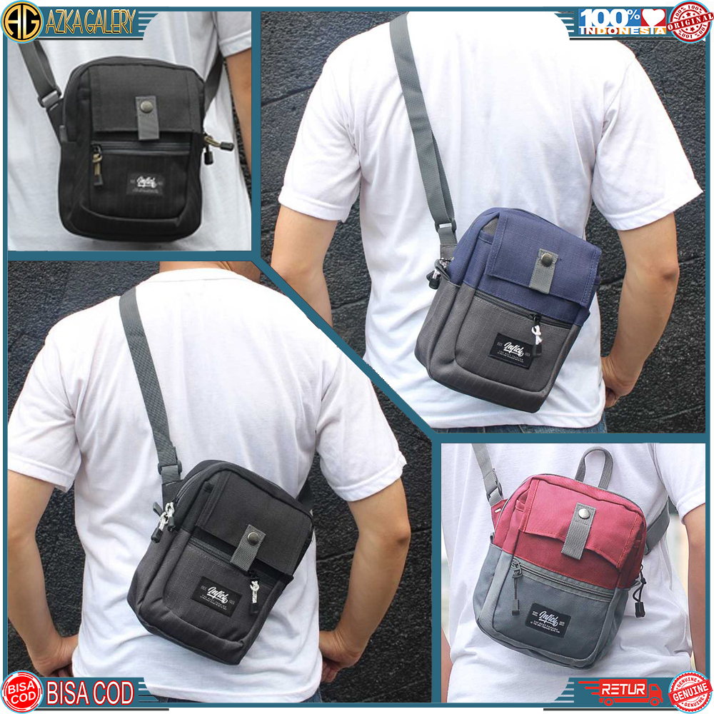 AGR SLING BAG PRIA TAS SELEMPANG KUAT TEBAL COCOK BUAT KULIAH COWOK KEREN ATAU KERJA GURU PNS