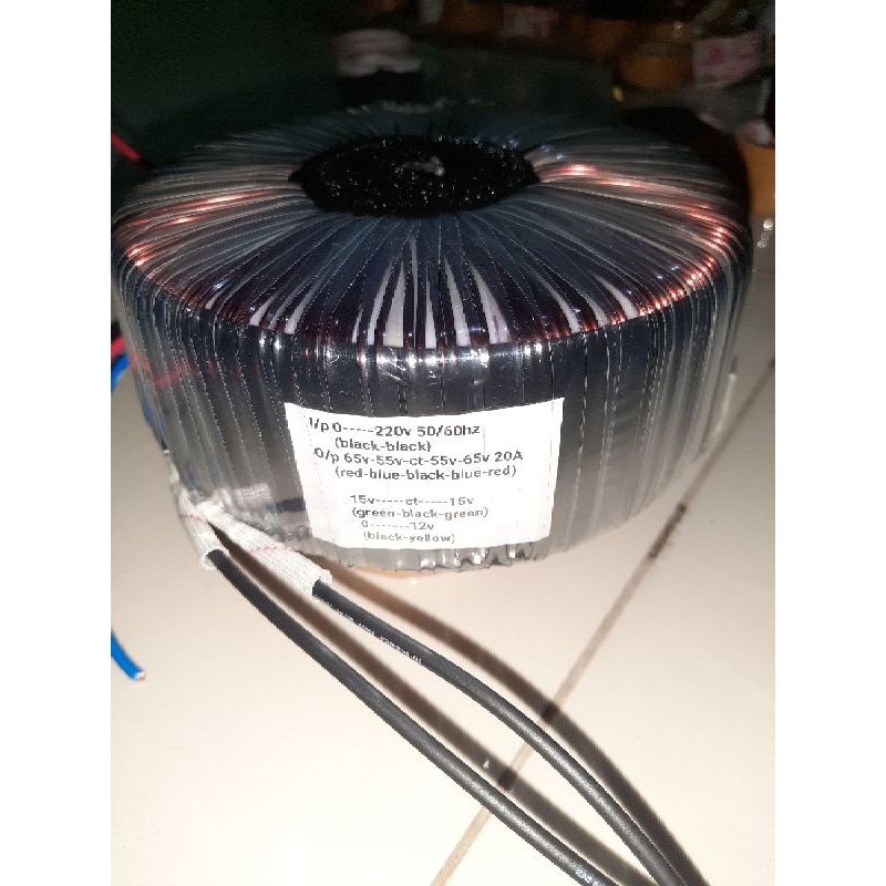 Trafo toroid trafo donat 20A ct55v 65v full tembaga murni
