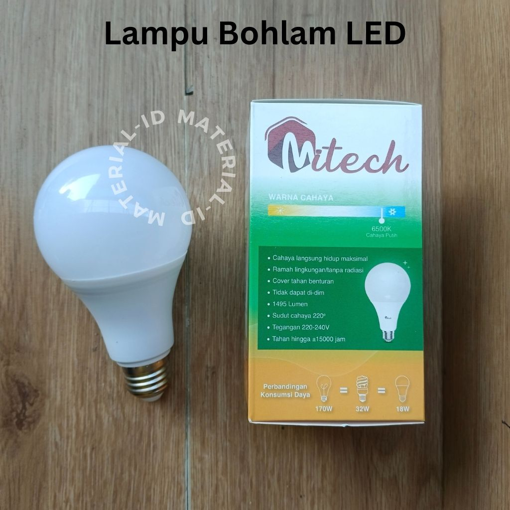 lampu Led Bulb 5 12 18 40 Watt Putih Rumah Plafon