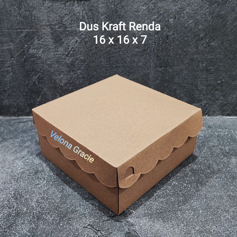 

Dus Kraft 16x16 Renda per 50 pcs Kotak Kue Snack Box Coklat non lami