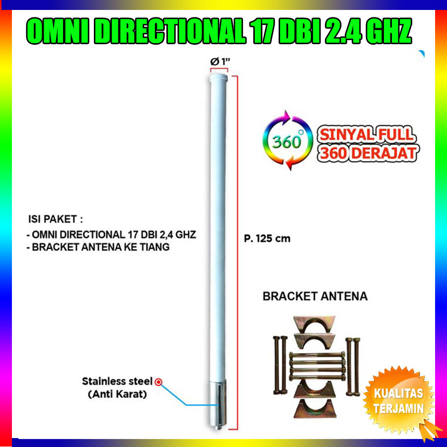 Antena Wifi Outdoor 2,4 GHz Omni Directional 17 dBi Bukan Hyperlink