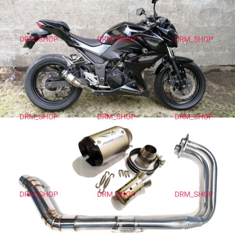 KNALPOT RACING IMPORT AUSTIN RACING SHORT FULLSISTEM NINJA250FI CBR250RR R25 Z250 MT25