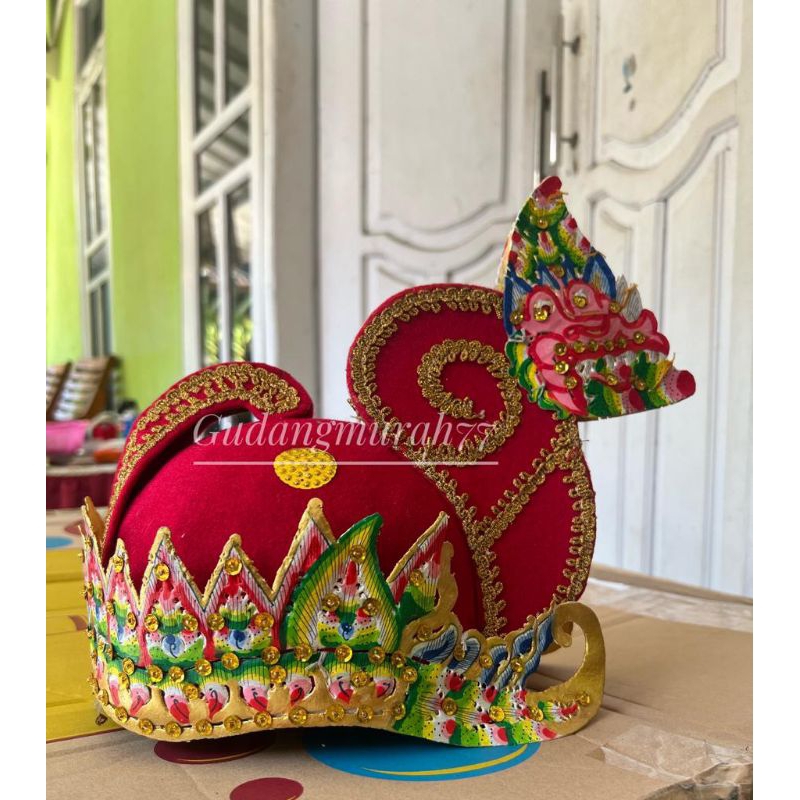 MAHKOTA IRAHIRAHAN SRIKANDI WAYANG ORANG WARNA MERAH KULUK SRIKANDI IRAH IRAHAN SRIKANDI / MAHKOTA /