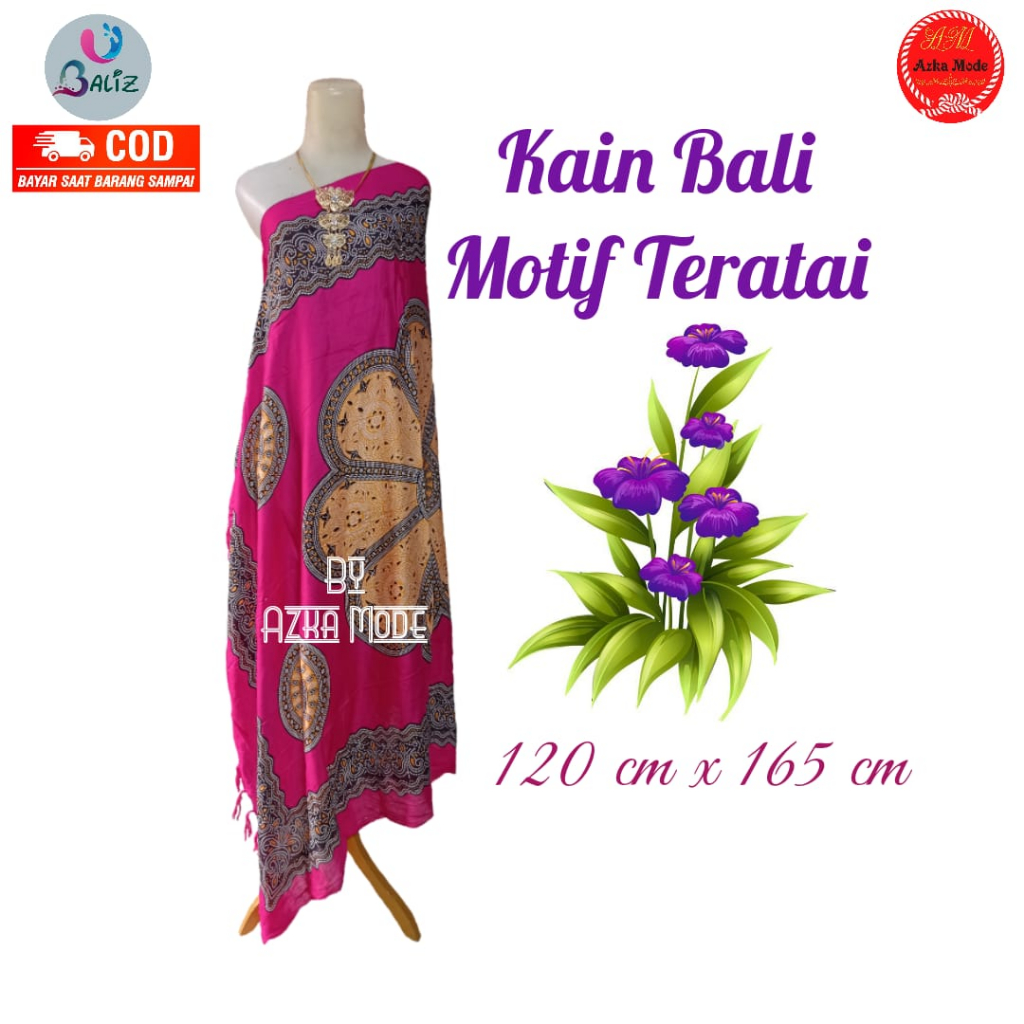 kain pantai motif mandala teratai - sarung pantai bali - kain pantai bali - sarung bali - selendang 