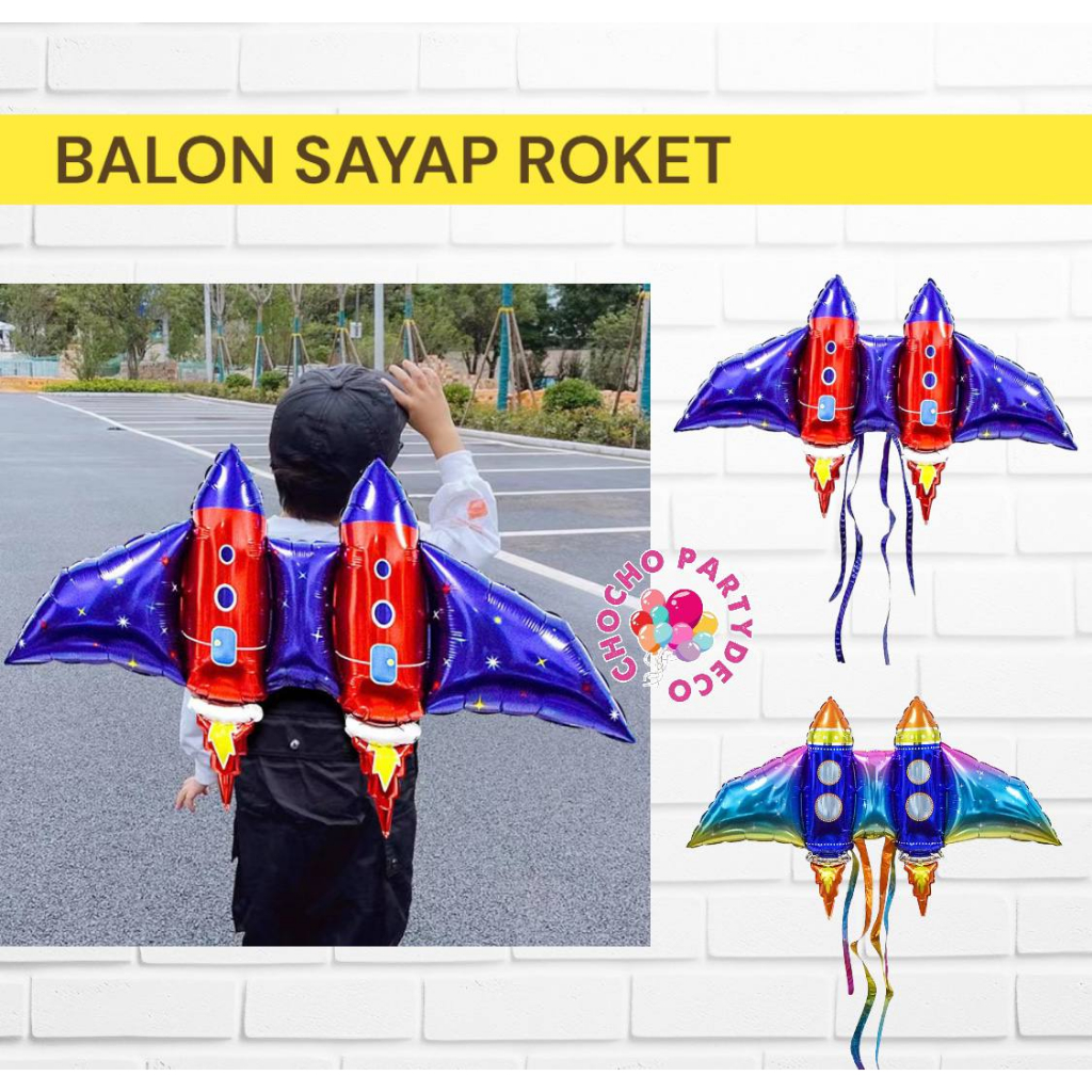 Balon Foil SAYAP ROKET / Balon Foil Sayap Roket