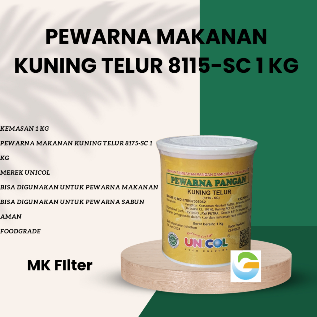 

Pewarna Makanan Kuning Telur 8115-Sc1 Kg - UNICOL - Pewarna Sabun