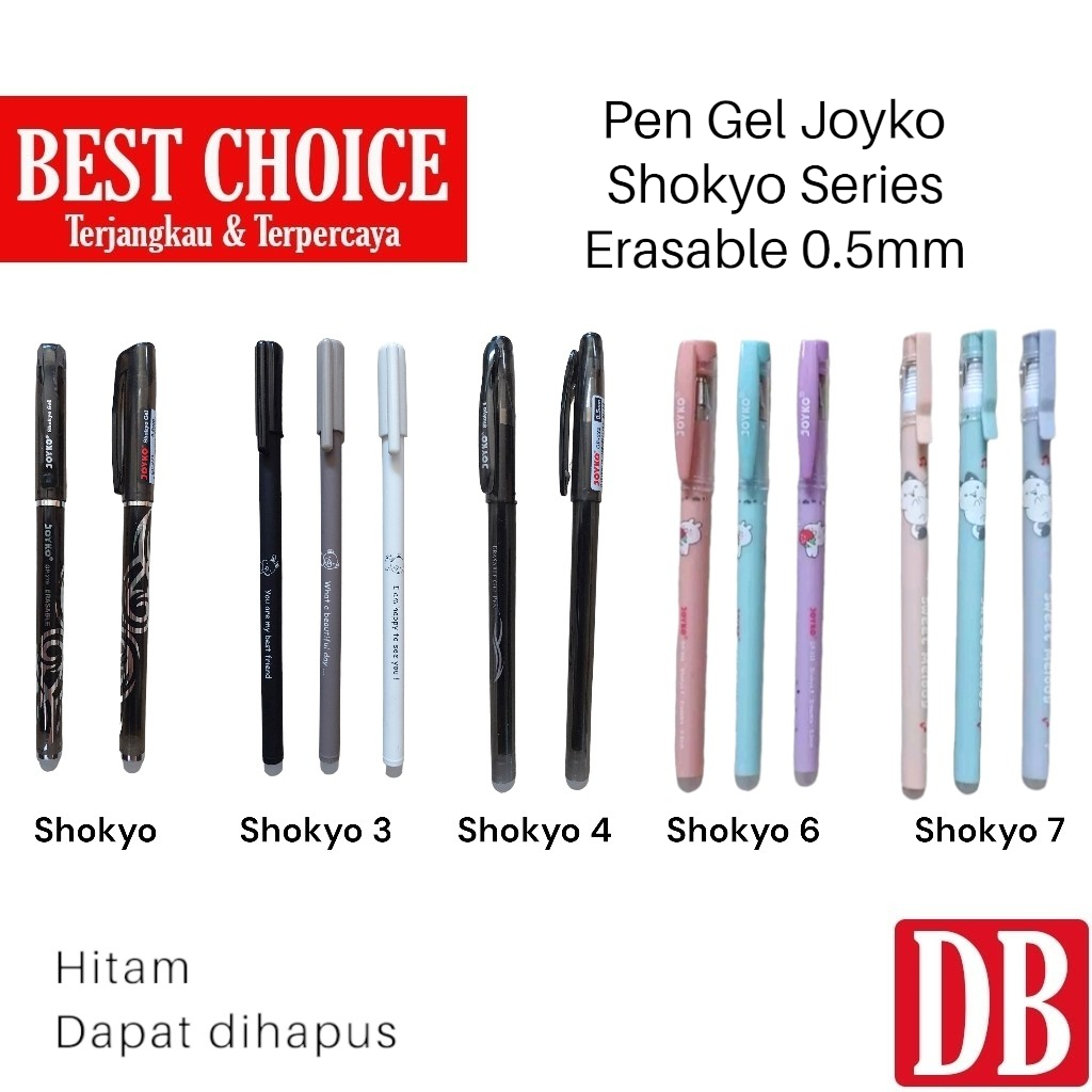 

Erasable Gel Pen / Pulpen Fancy Lucu Hapus (bisa dihapus) Joyko Shokyo Series 0.5mm Hitam