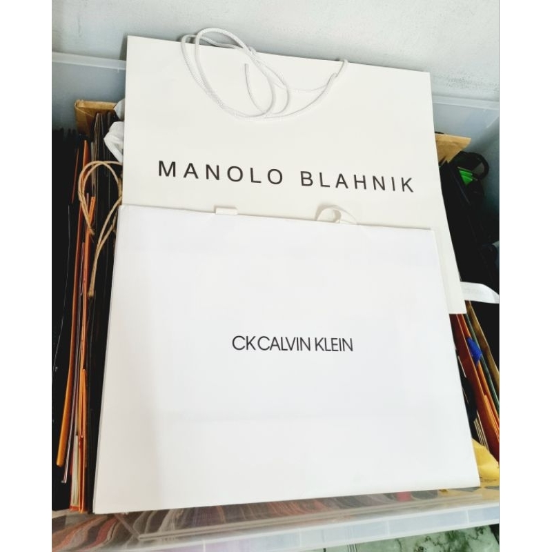 Manolo Blahnik Paperbag Calvin Klein CK paper bag original