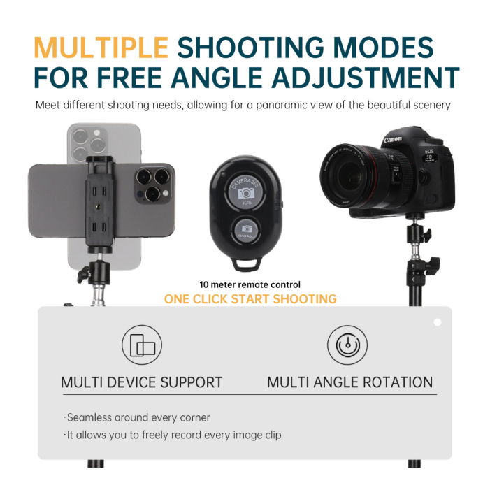 Tripod Handphone 2 Meter Besi Plus Mini ball head Free Holder Hp Free Tomsis Remote Bluetooth-5