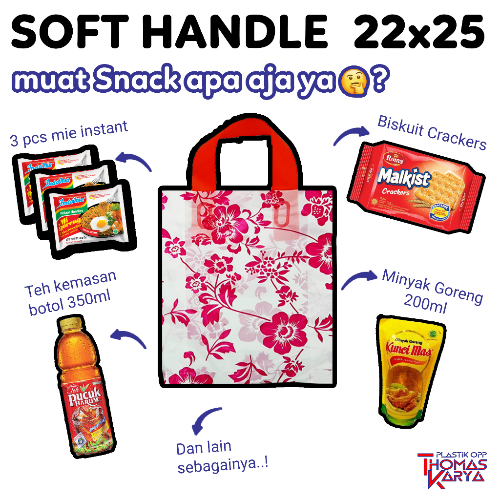 

RB Kantong Plastik Softhandle 22x25 Motif BATIK isi 50 Tas Hajatan Hidangan Bingkisan Snack Pesta