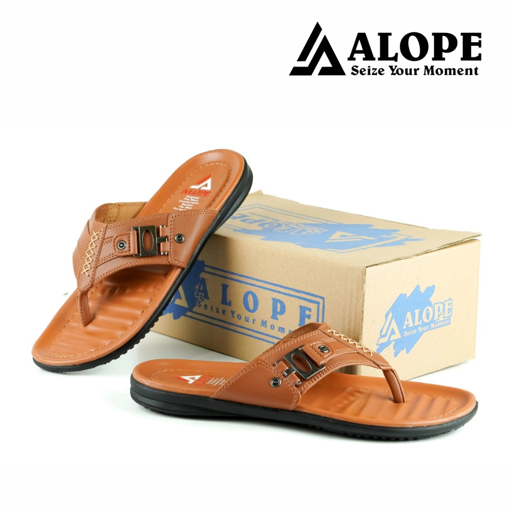 ALOPE - Sandal Alope H 04 sandal kulit pria trendy