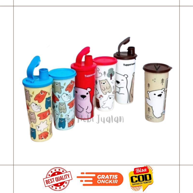 TUPPERWARE Bear Tumbler Botol Anak Botol Balita Botol Bayi Perlengkapan Sekolah Gelas Minum Wadah Mi