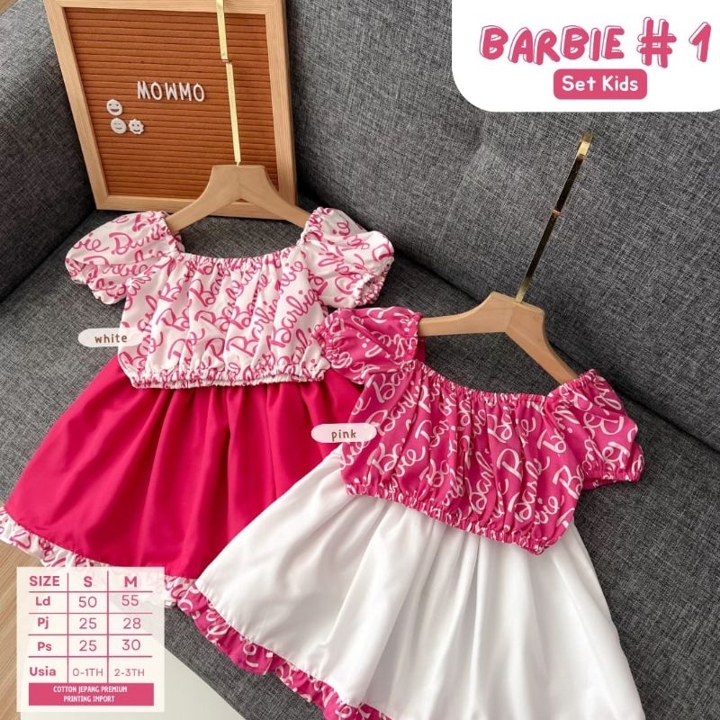 gamis anak barbie set kids