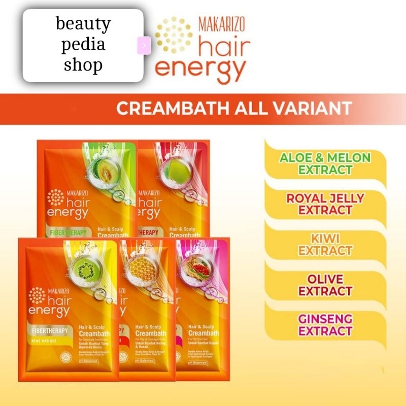 MAKARIZO HAIR ENERGY CREMBATH SACSET 30GRAM/CREAMBATH/HAIR MASK/PERAWATAN RAMBUT