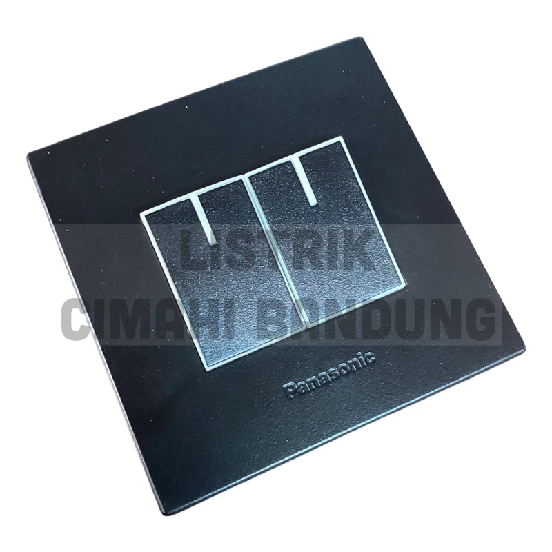 PANASONIC STYLE Black Saklar Double / Seri + Frame