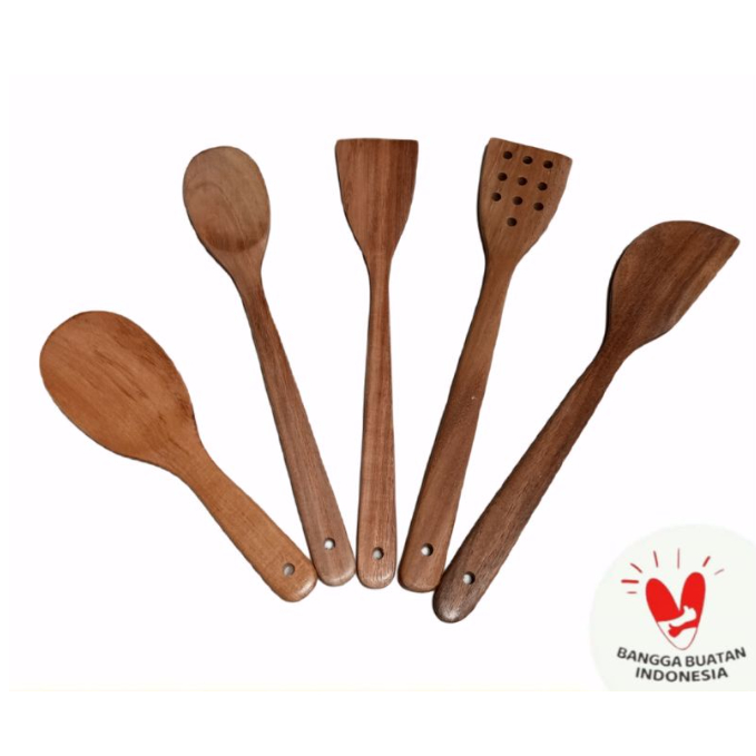 Sutil Dapur Kayu Spatula Centong Solet Sodet Bahan Kayu Jati Panjang 35cm