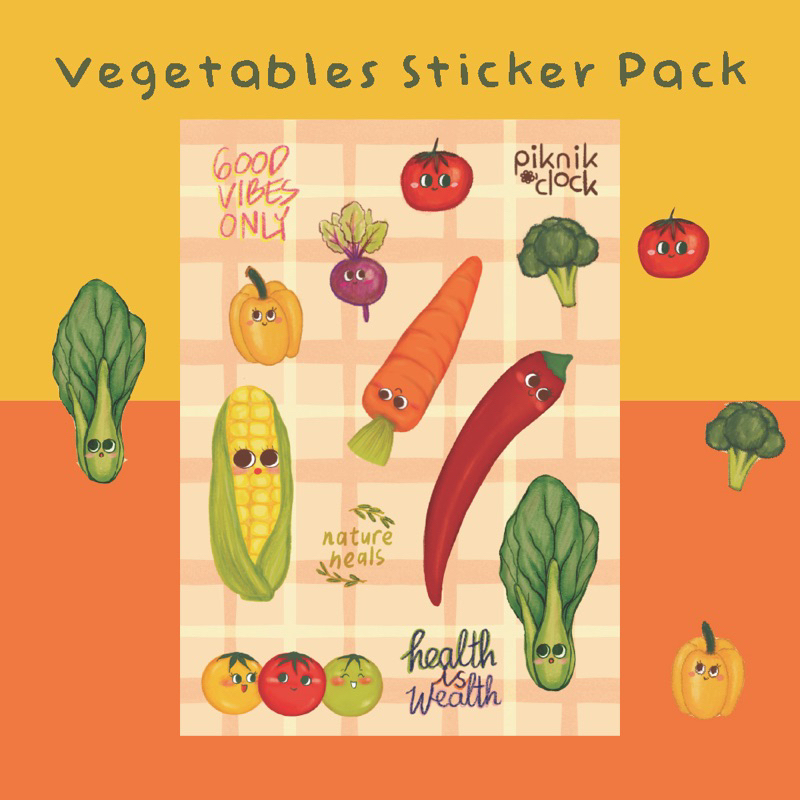 

Cute Vinyl Sticker - Vegetables Stiker Lucu Sayuran