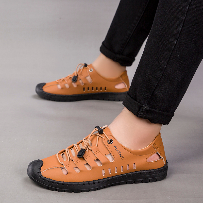 Sepatu Kulit Pria Flip Flop Casual Import Original Terbaru Aldous