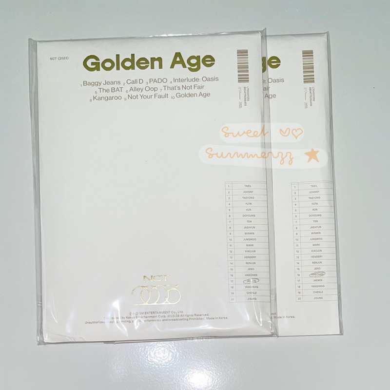 NCT 2023 GOLDEN AGE COLLECTING JAEMIN HAECHAN ARCHIVING JUNGWOO SET POB KTOWN SEALED 127 DREAM