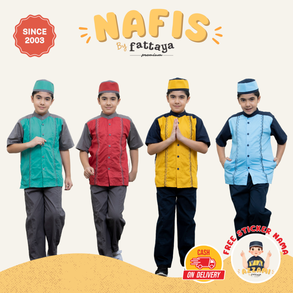 Fattaya Premium Koko Anak Nafis - Baju Muslim Laki-laki Busana Putra Islami untuk Buah Hati Setelan 