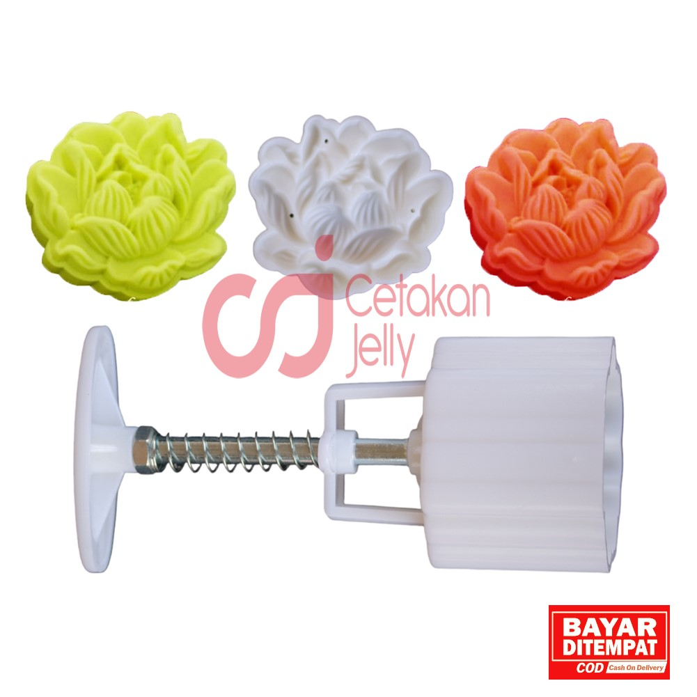 CJ Cetakan Mooncake Moon Cake Nastar Kue Kering 50 Gr Bunga Lotus