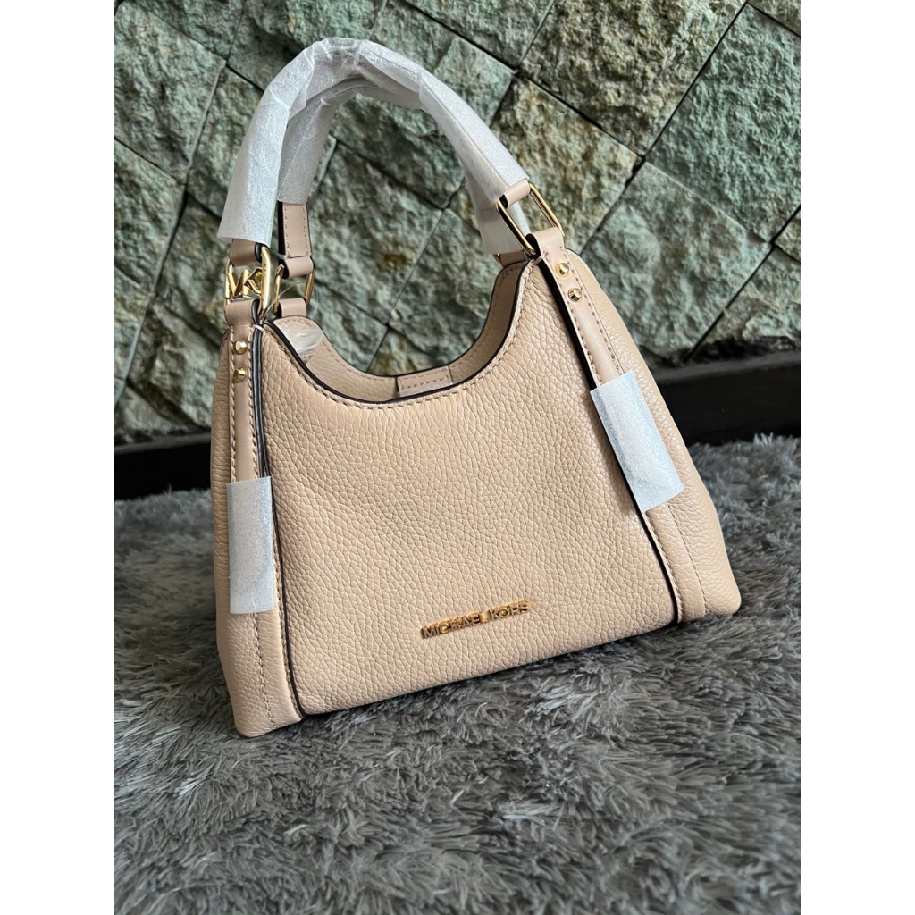 tas wanita michael kors Arlo small Satchel Buff