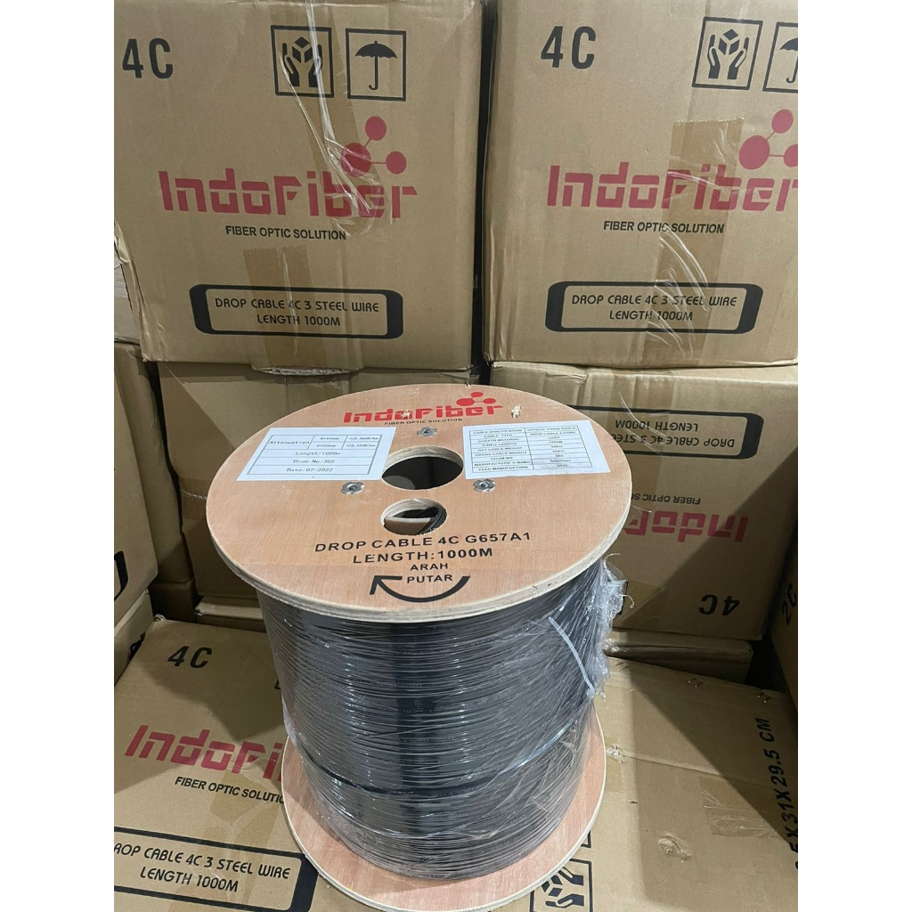 Indofiber Dropcore 4core 3seling / FTTH kabel fiber optik 4core