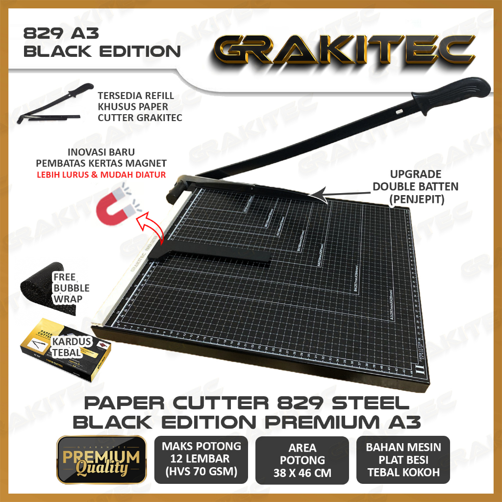 

Paper Cutter A3 Premium Alat Potong Kertas / Mesin Pemotong Kertas GRAKITEC
