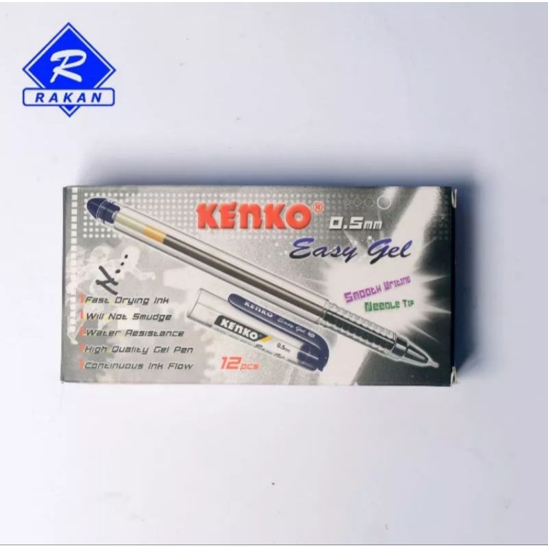 

Pulpen Ballpoint Kenko Easy Gel 0.5 MM Hitam 1 lusin 12pcs