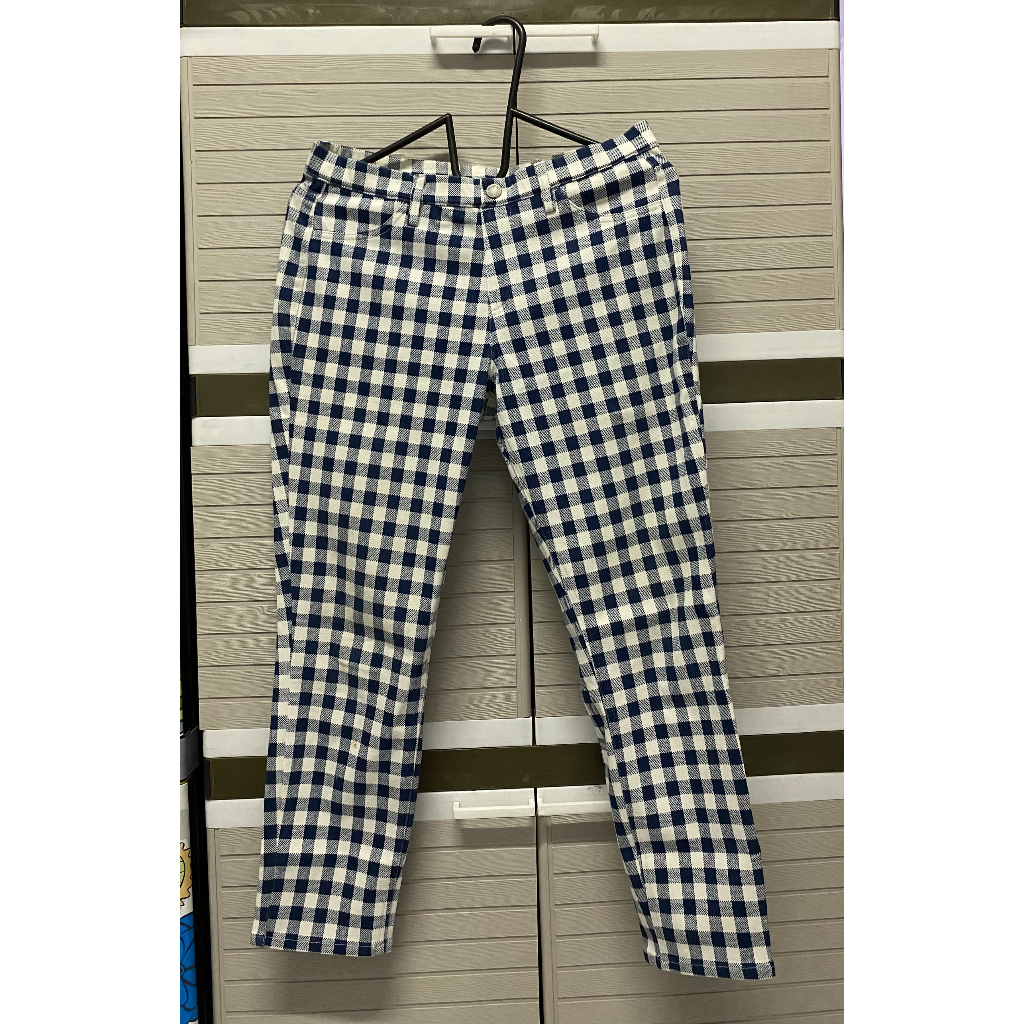 PRELOVED BRANDED MURAH-Celana Panjang 7/8 Wanita Branded Kotak-Kotak Uniqlo
