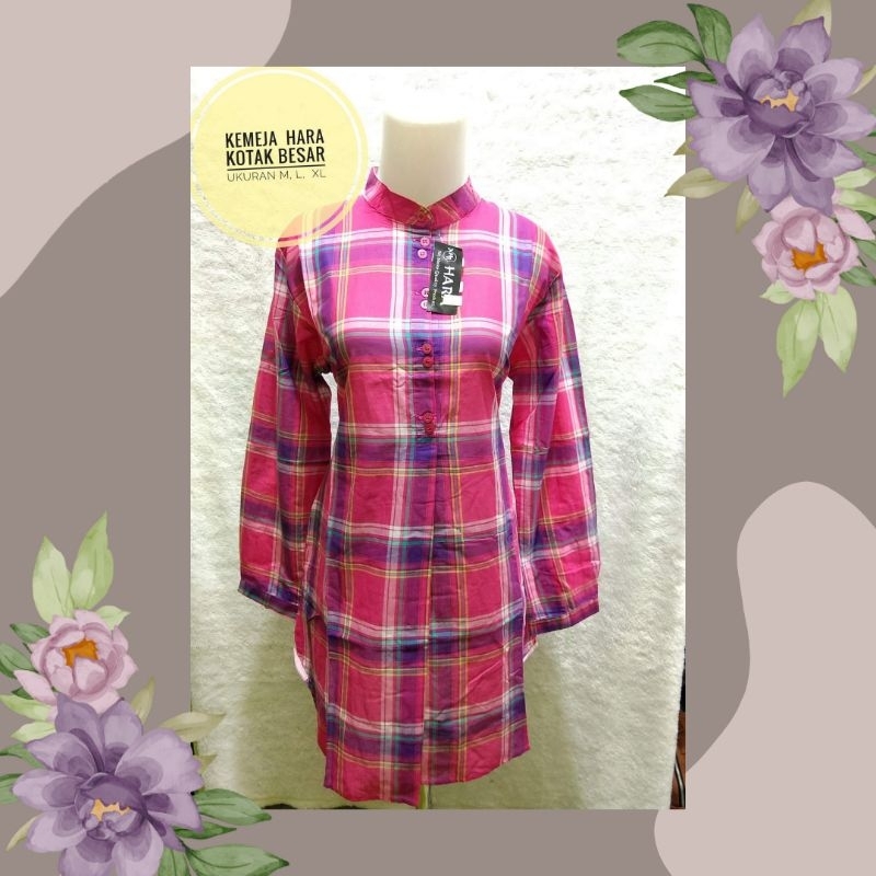 Atasan Blouse Tunik Santri Putri Kotak katun Ramy by Hara