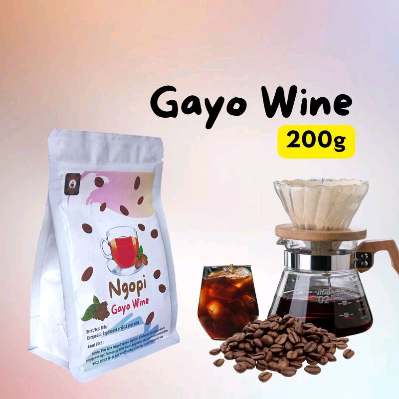 

kopi arabika GAYO WINE NATURAL kopi bubuk halus 200g