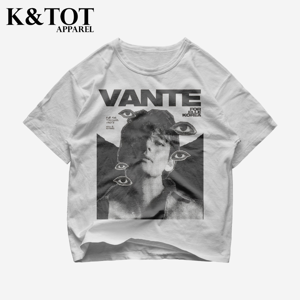 KNTOT - KAOS BAJU KIM TAEHYUNG KPOP KOREAN KOREA BOYBAND VANTE  | TSHIRT OVERSIZE VINTAGE PUTIH BOOT