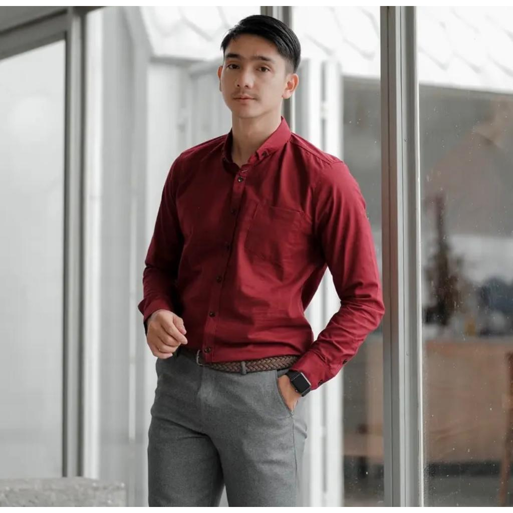 Kameja Cowo Hem Termurah Terbaru Lengan Pnjang Dn Pndk Bju Kmeja Hems Bj Cwo Kemeja Keren Cowok Km B