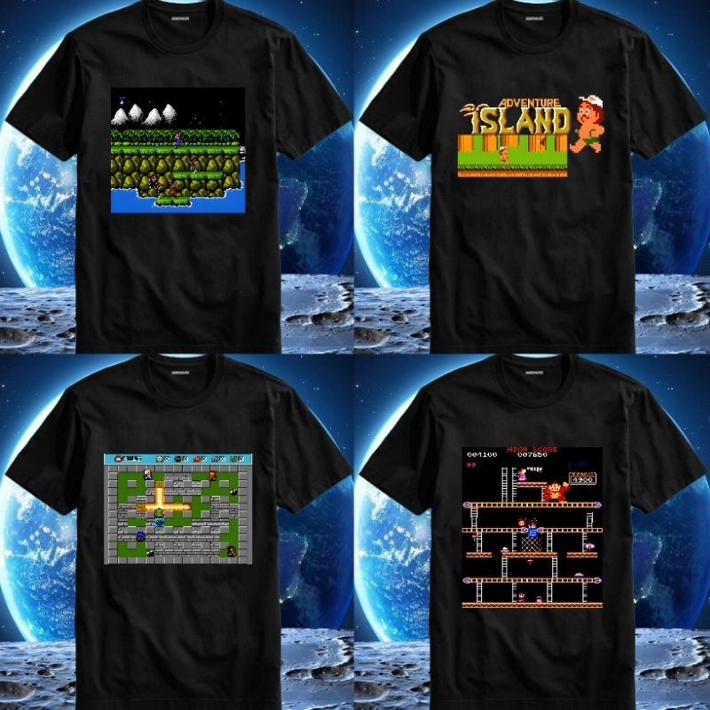 Baju Kaos Tshirt T Shirt Pria Laki Cowok Cewek Perempuan Unisex Game Vcom Vicom Contra King Kong Bom