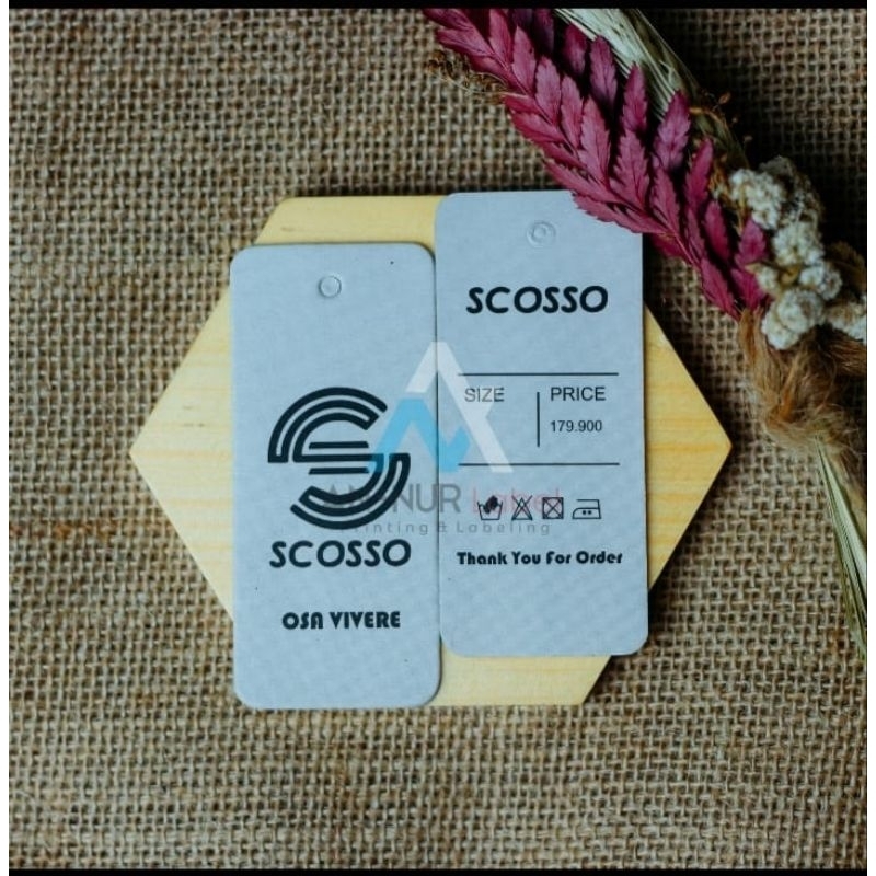 

(paket 2.400pcs) Label baju hangtag tebal premium 700gsm hang tag label baju distro