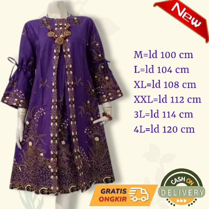 Batik Tunik Terbaru  Wanita Modern 2023 jumbo