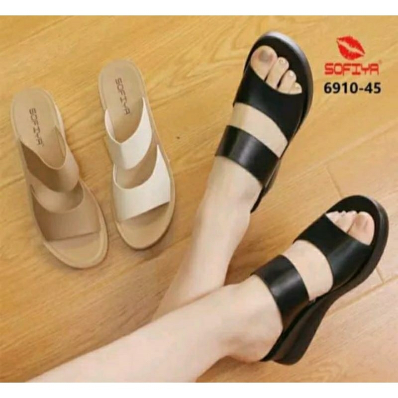 [BISA COD] SOFIYA ORI 6910 45 SENDAL  / SANDAL SLOP  WANITA  IMPORT SANDAL TEPLEK / RINGAN HAK TINGG