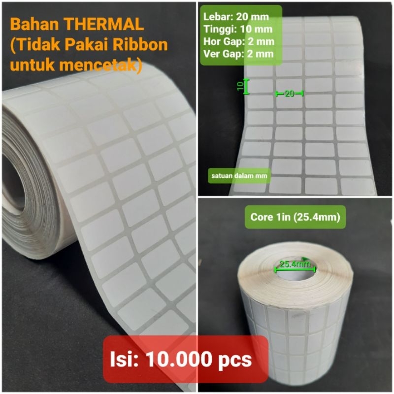 

Label Sticker Barcode THERMAL 20x10 mm | 2x1 cm | 20mm x 10mm | 2cm x 1cm