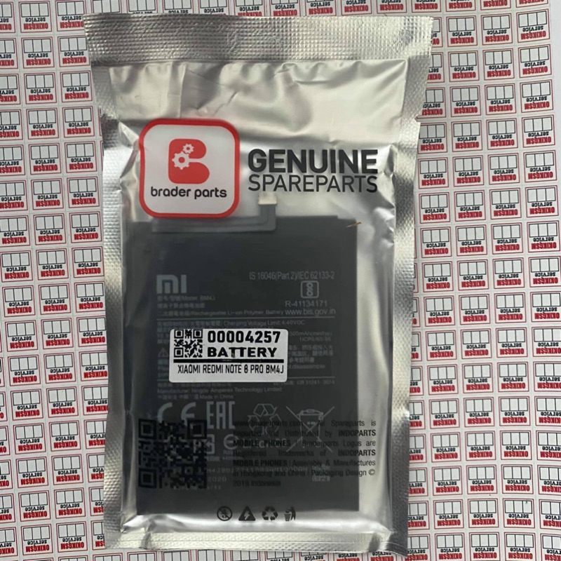Baterai Xiaomi Redmi Note 8 Pro BM4J Original 100%  Braderpart / Garansi 6 Bulan