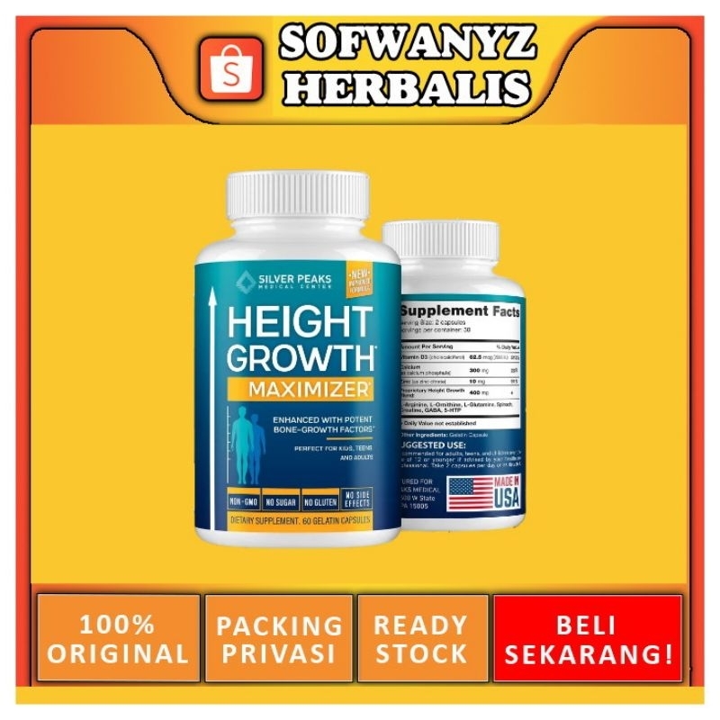 Height Growth Maximizer Usa 100% Asli Obat Peninggi Badan Super Cepat Grow Up Original