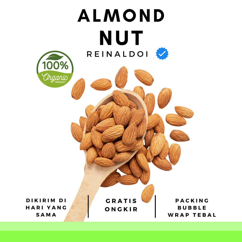 

Kacang Almond Mentah Raw Almond 100 GR