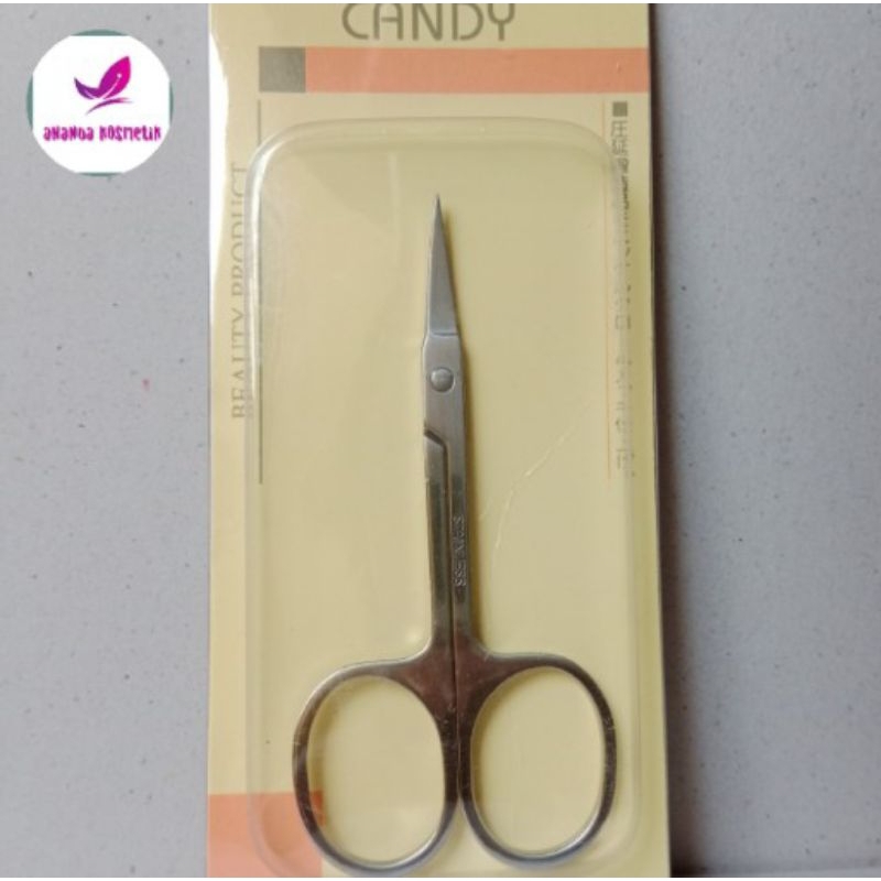 GUNTING KECIL BULU HIDUNG / GUNTING ALIS RATA SAMA  SILVER / GUNTING SERBA GUNA CANDY JAPAN - GUNTIN