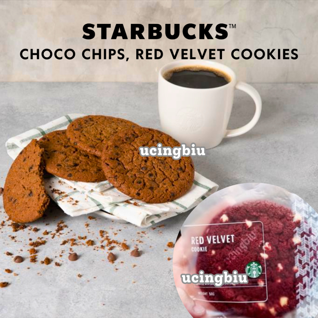 

STARBUCKS Cookies (Red Velvet , Chocolate Chip , Vegan Choco Chips)