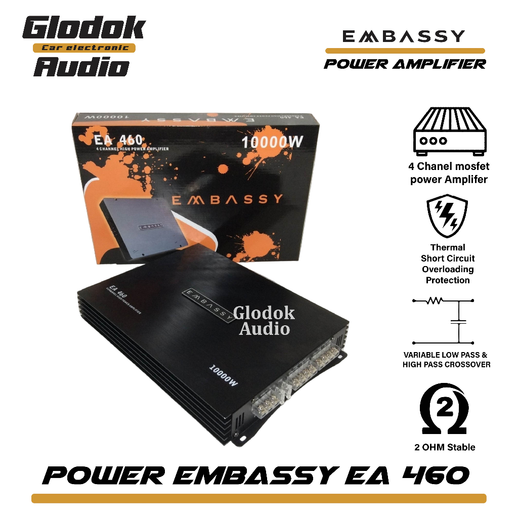 Power amplifier Mobil 4 chanel EMBASSY EA 460 Mosfet