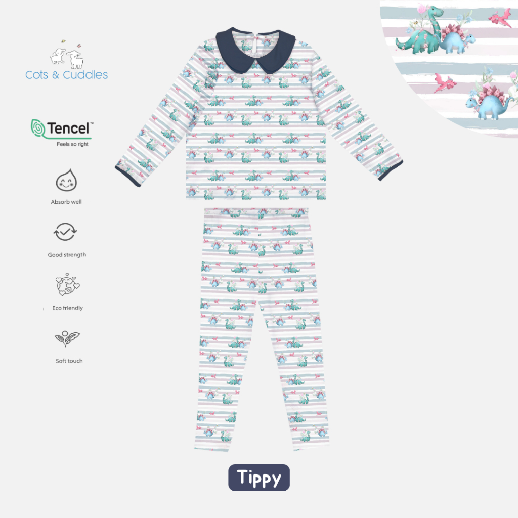 Cots &amp; Cuddles -  Possie Nightwear Kerah Dino Roar  Series