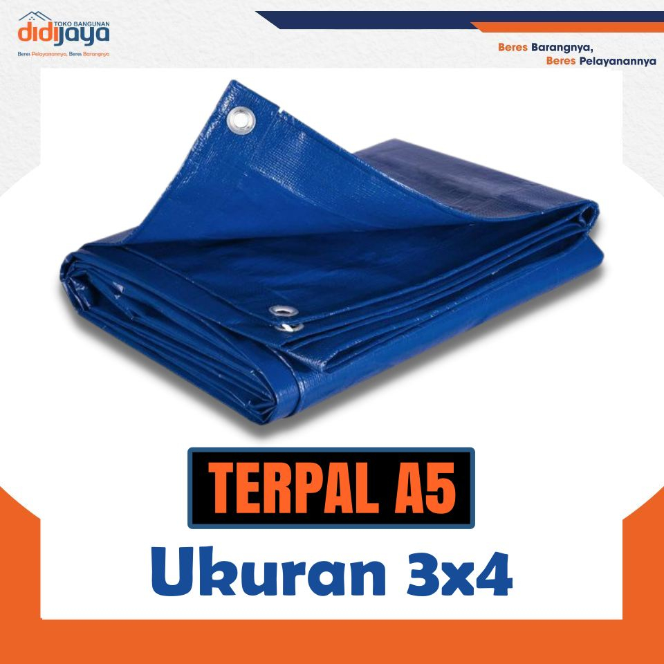 Terpal Biru TEBAL A5 3 x 4 - Terpal Tenda - Terpal Plastik - Terpal Kolam
